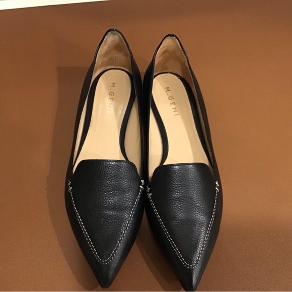 M. Gemi Black Pointed Toe Loafers SZ 40 - Picture 4 of 5
